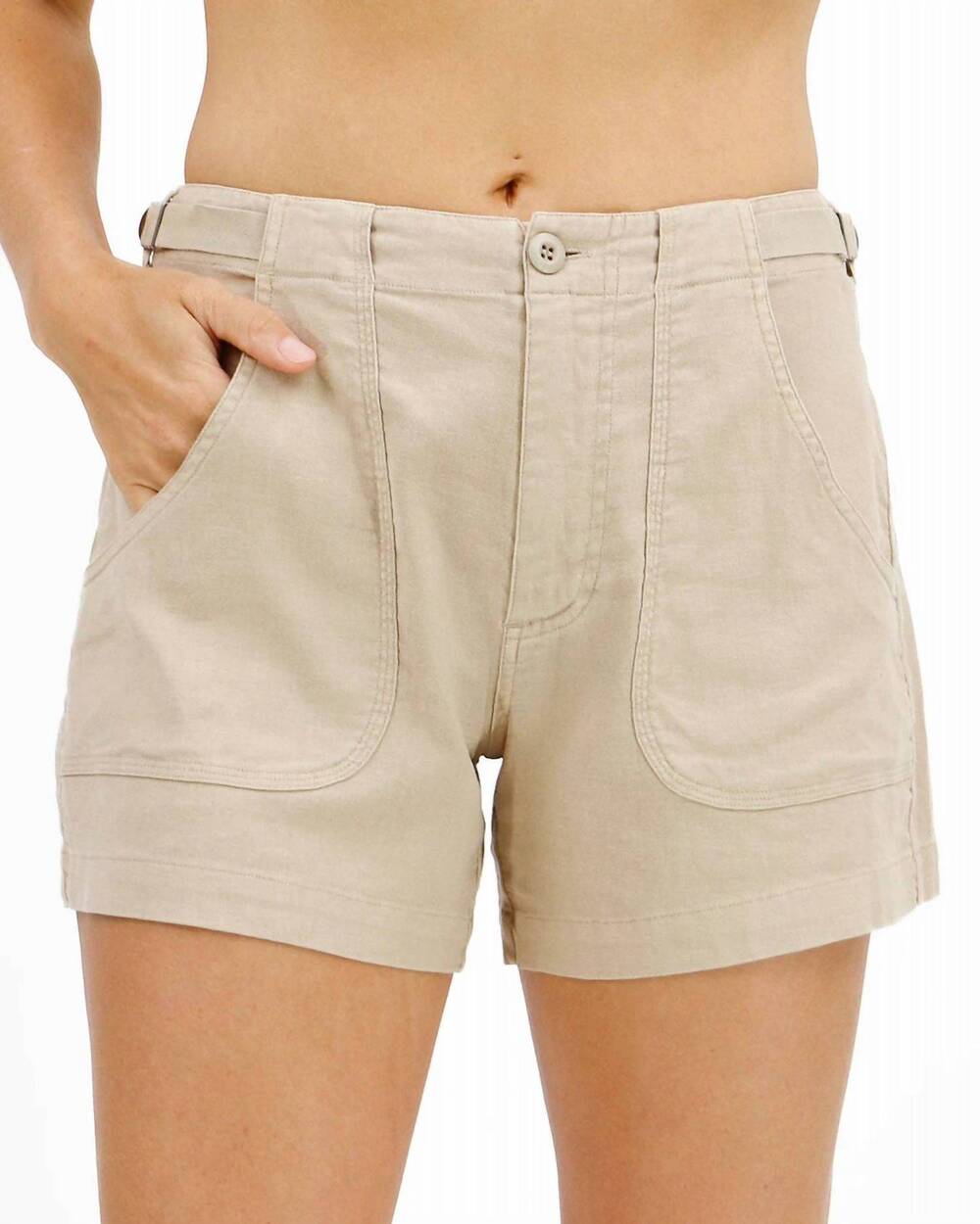 NEW GRACE AND LACE linen shorts in khaki